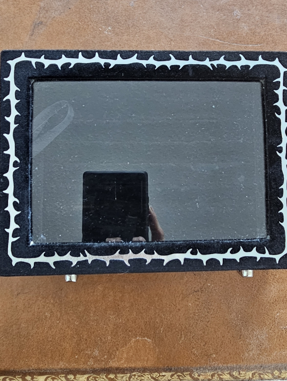 Gothic Thorn Foil Black Velvet Ring Jewelry Box